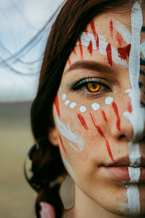 NativeFace Native Woman with Traditional Face Paint
