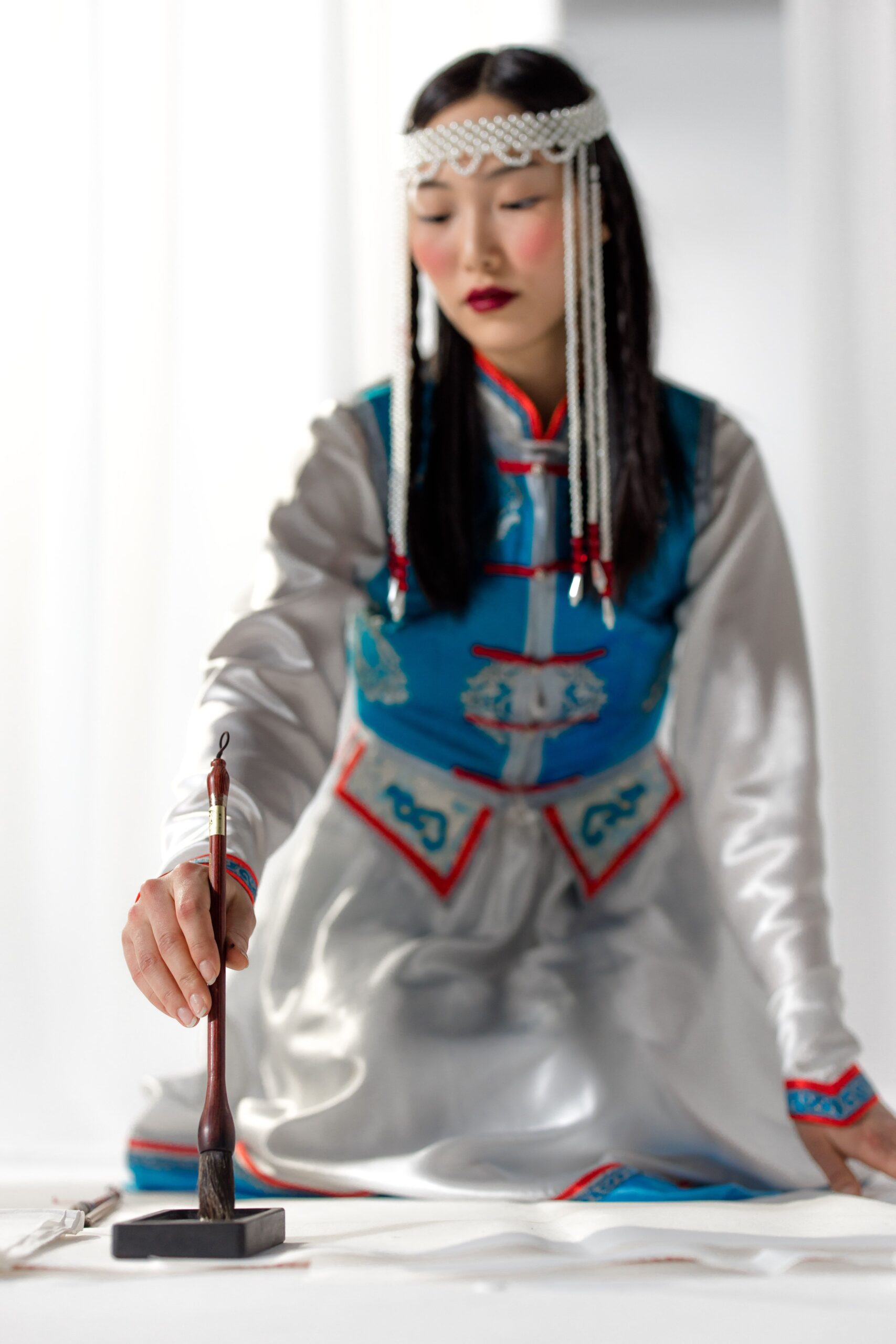 Indigenous Chinese Woman Making Calligraphy